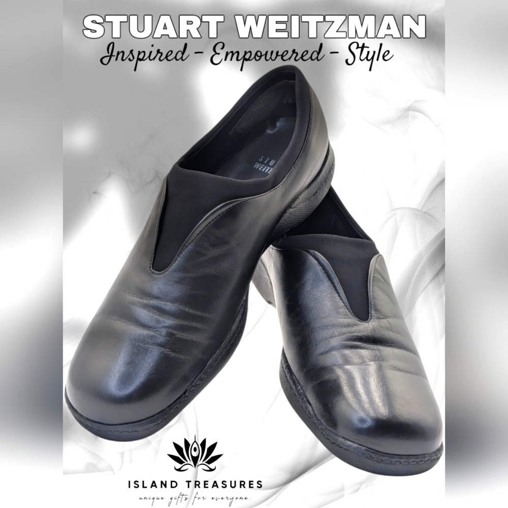Stuart Weitzman Black Leather Loafers Women's Size 8M